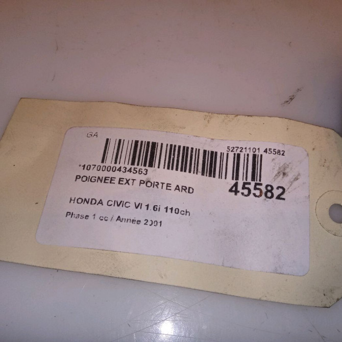 Poignee ext porte ard occasion HONDA CIVIC VI Phase 1 03-2001->12-2003 1.6i 110ch 72640S6A003 4