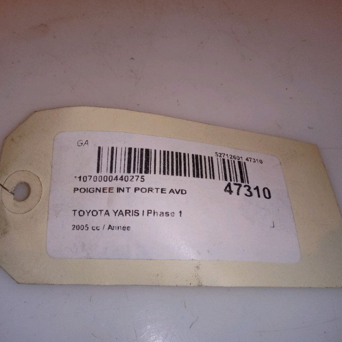 Poignee int porte avd occasion TOYOTA YARIS I Phase 1 04-1999->03-2003 692050D030B2 4