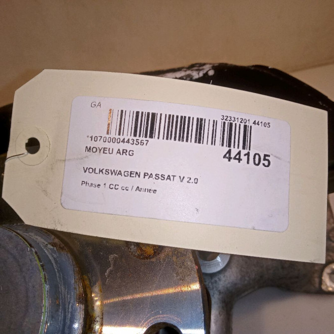 Moyeu arg occasion VOLKSWAGEN PASSAT V Phase 1 04-1995->04-1999 2.0 TDI 140ch 3G0598611A 4