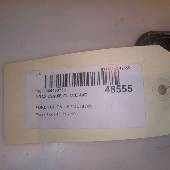 Bras essuie-glace avant droit occasion FORD FUSION Phase 2 10-2005->09-2011 1.6 TDCI 90ch 1216727 3