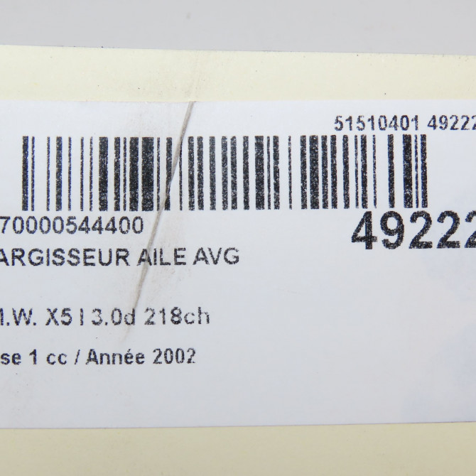 Elargisseur aile avg occasion B.M.W. X5 I Phase 1 04-2000->12-2006 3.0d 218ch 51190302569 5