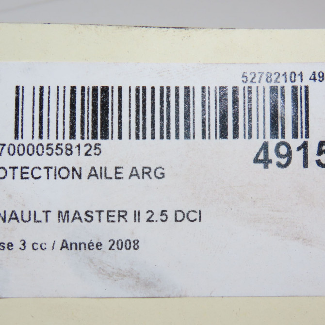 Protection aile arg occasion RENAULT MASTER II Phase 3 06-2006->04-2010 2.5 DCI 100ch 5