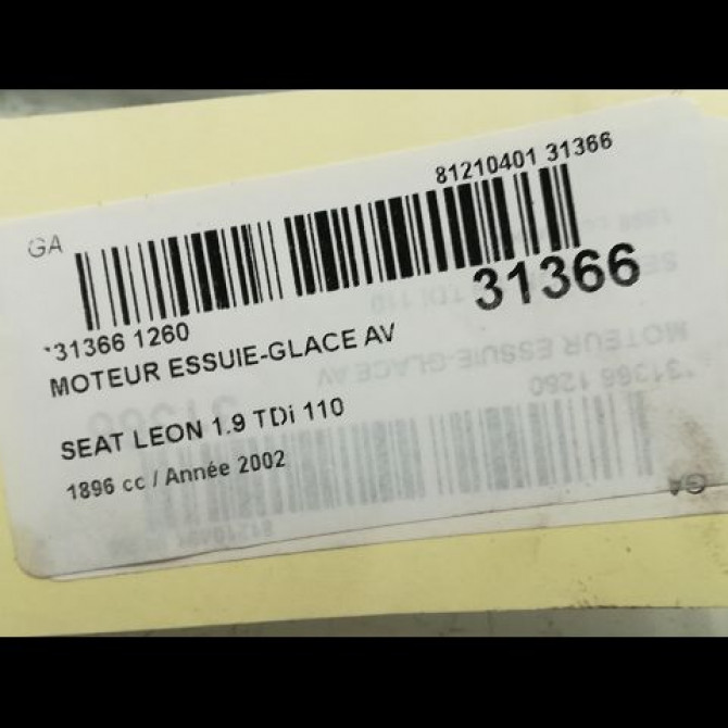 Moteur essuie-glace avant occasion SEAT LEON I Phase 1 04-2000->10-2006 1J1955113C 5