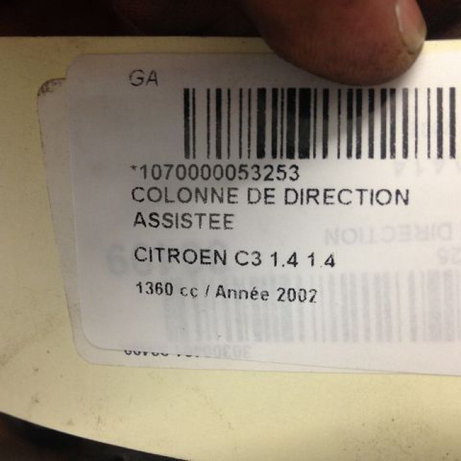 Colonne de direction non assistee occasion CITROEN C3 I Phase 1 04-2002->10-2005 1.1i 4123S0 4