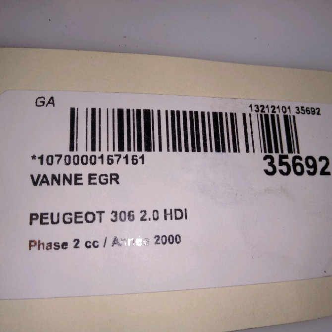 Vanne EGR occasion PEUGEOT 306 Phase 2 04-1997->03-2002 2.0 HDI 1628JZ 4