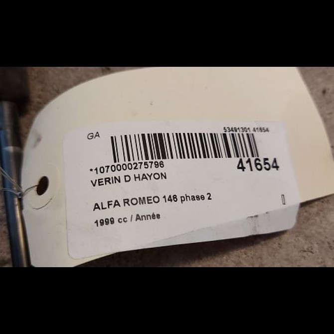 Verin droit hayon occasion ALFA ROMEO 146 phase 2 04-1999->10-2001 2
