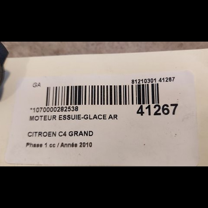 Moteur essuie-glace arrière occasion CITROEN C4 GRAND PICASSO I Phase 1 10-2006->09-2013 1.6 HDI 110ch 6405S2 3