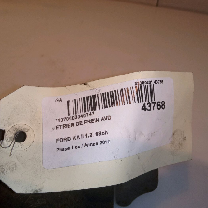 Etrier de frein avant droit occasion FORD KA II Phase 1 10-2008->... 1.2i 69ch 1731147 4