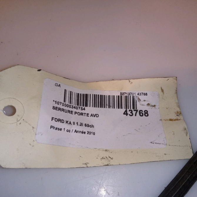 Serrure porte avd occasion FORD KA II Phase 1 10-2008->... 1.2i 69ch 1769260 4