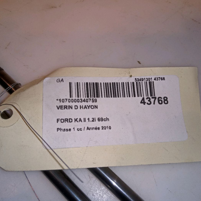 Verin droit hayon occasion FORD KA II Phase 1 10-2008->... 1.2i 69ch 1542413 3