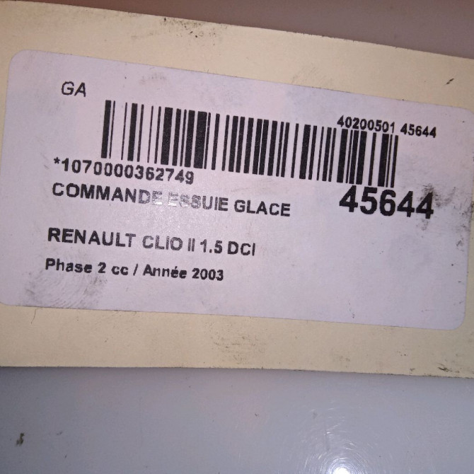 Commande essuie glace occasion RENAULT CLIO II Phase 2 06-2001->07-2006 1.5 DCI 65ch 4