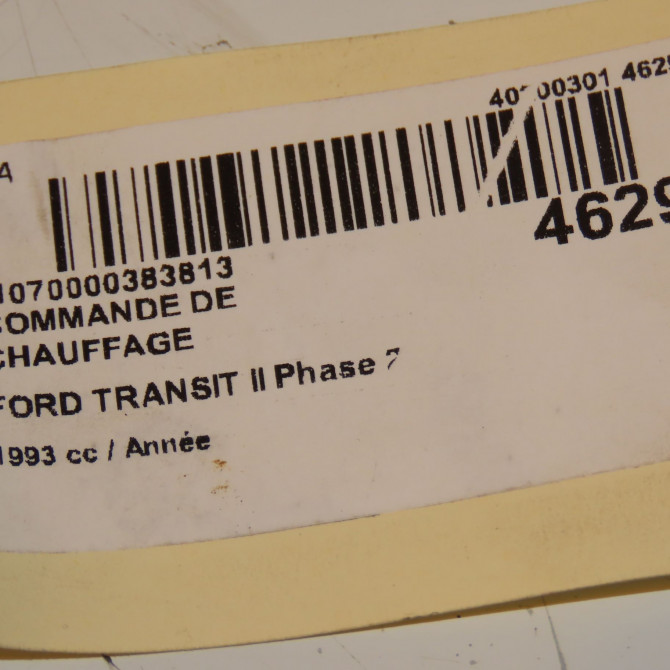 Commande de chauffage occasion TRANSIT II Phase 2 10-1991->10-1994 4