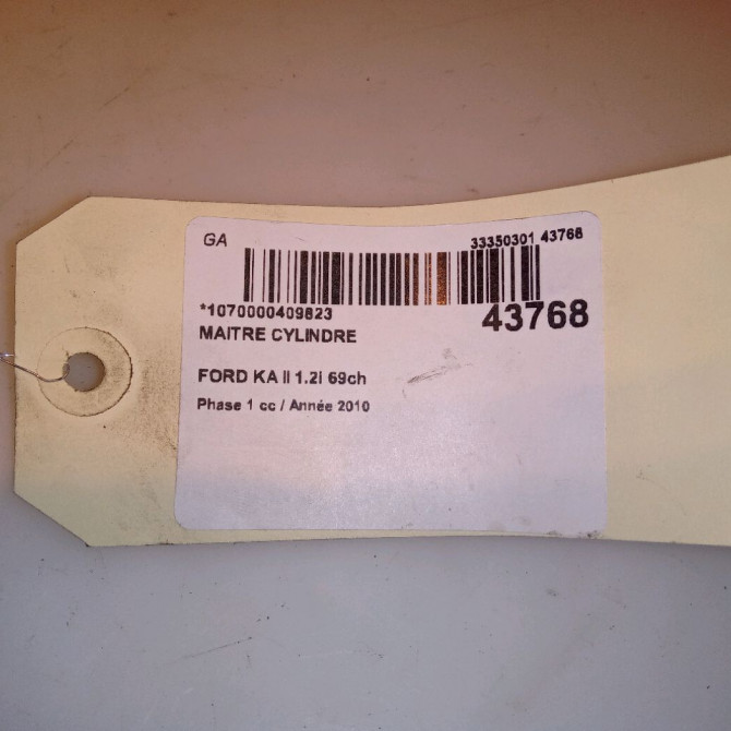 Maitre cylindre occasion FORD KA II Phase 1 10-2008->... 1.2i 69ch 1560813 5