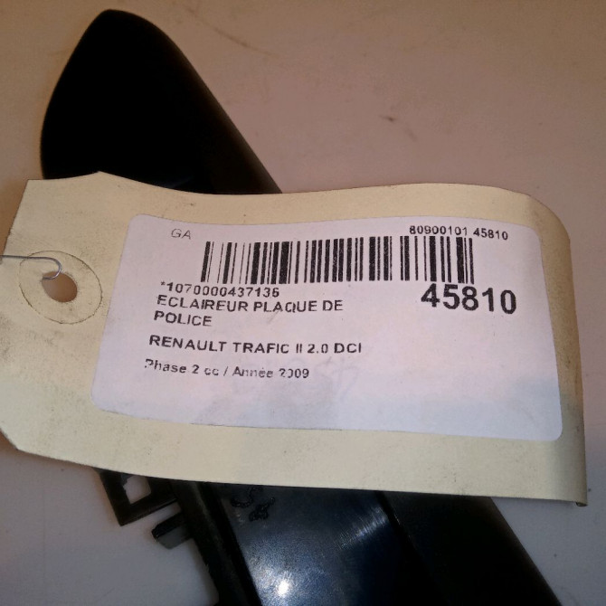 Eclaireur plaque de police occasion RENAULT TRAFIC II Phase 2 08-2006->... 2.0 DCI 90ch 4