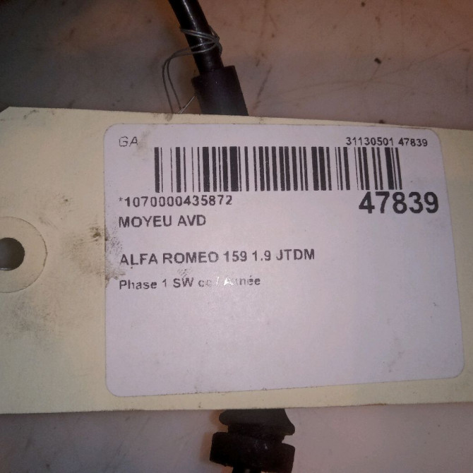 Moyeu avd occasion ALFA ROMEO 159 Phase 1 04-1995->04-1999 1.9 JTDM 150ch 71753815 4