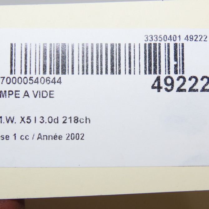 Pompe a vide occasion B.M.W. X5 I Phase 1 04-2000->12-2006 3.0d 218ch 11667795143 5