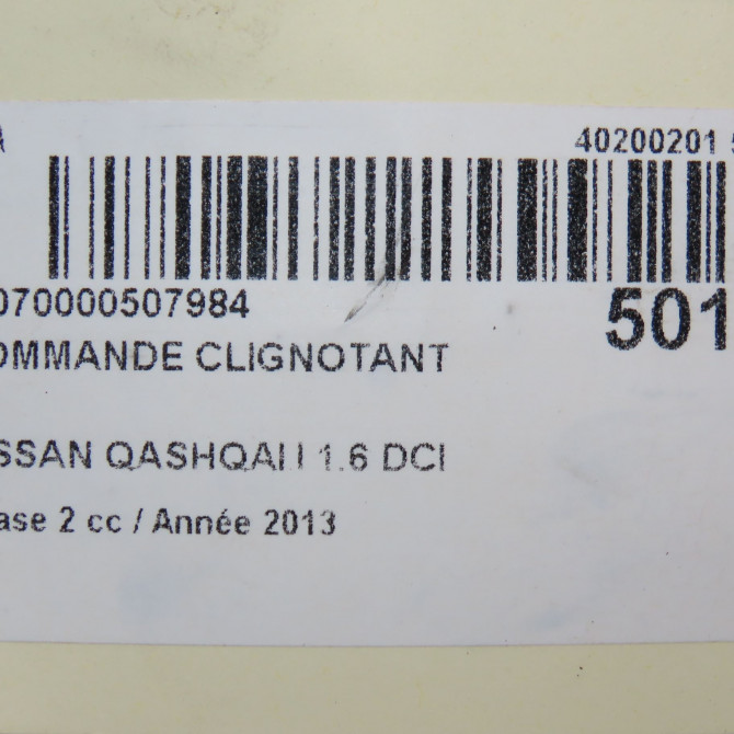 Commande clignotant occasion NISSAN QASHQAI I Phase 2 03-2010->04-2014 1.6 DCI 130ch 25540JD03A 5