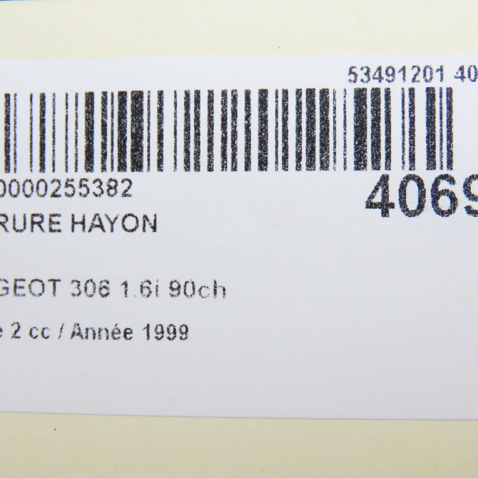 Serrure hayon occasion PEUGEOT 306 Phase 2 04-1997->03-2002 1.6i 90ch 871951 4