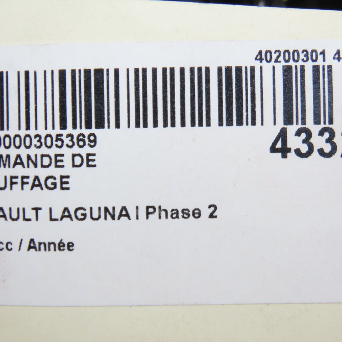 Commande de chauffage occasion RENAULT LAGUNA I Phase 2 04-1998->11-2000 6