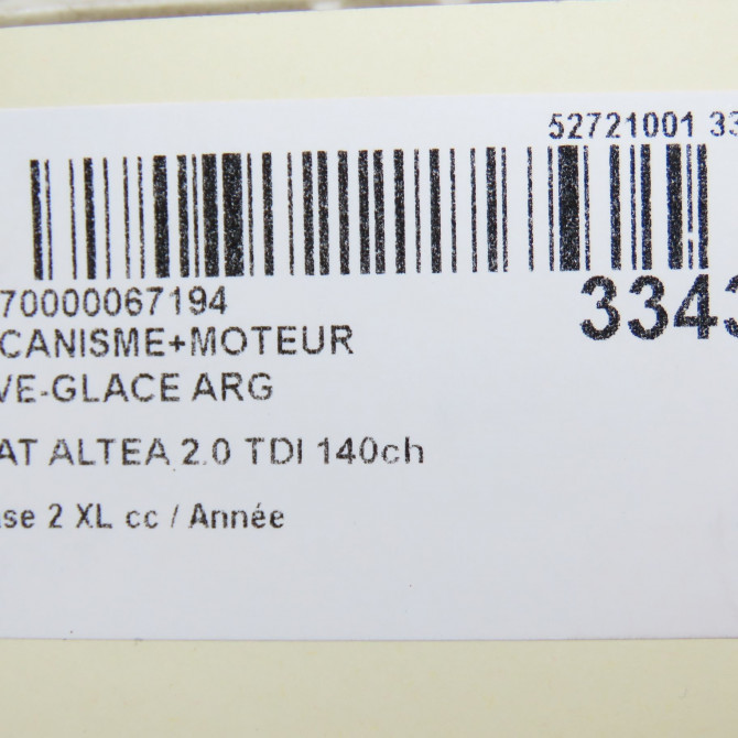 Mecanisme+moteur leve-glace arg occasion SEAT ALTEA Phase 2 XL 08-2010->11-2012 2.0 TDI 140ch 5P0839461A 8