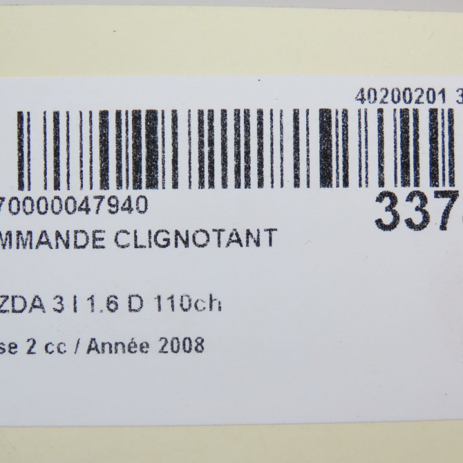 Commande clignotant occasion MAZDA 3 I phase 2 07-2006->06-2009 1.6 D 110ch BP6P66122 5