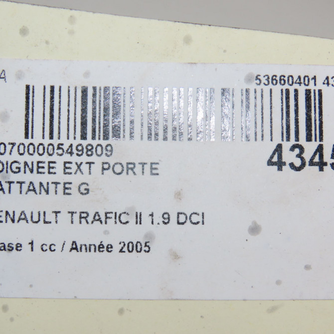 Poignee ext porte battante g occasion RENAULT TRAFIC II Phase 1 10-2001->08-2006 1.9 DCI 100ch 4