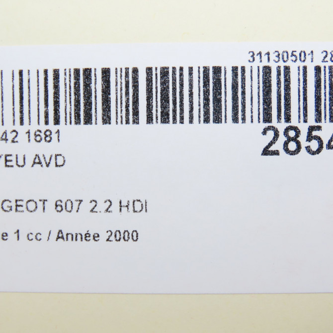 Moyeu avd occasion PEUGEOT 607 Phase 1 11-1999->09-2004 2.2 HDI 335031 6