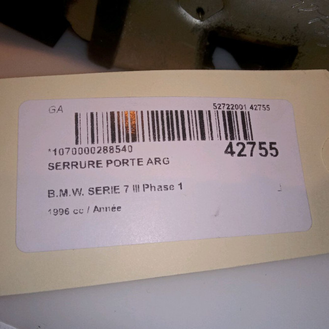 Serrure porte arg occasion B.M.W. SERIE 7 III Phase 1 06-1994->12-2001 51228125671 5