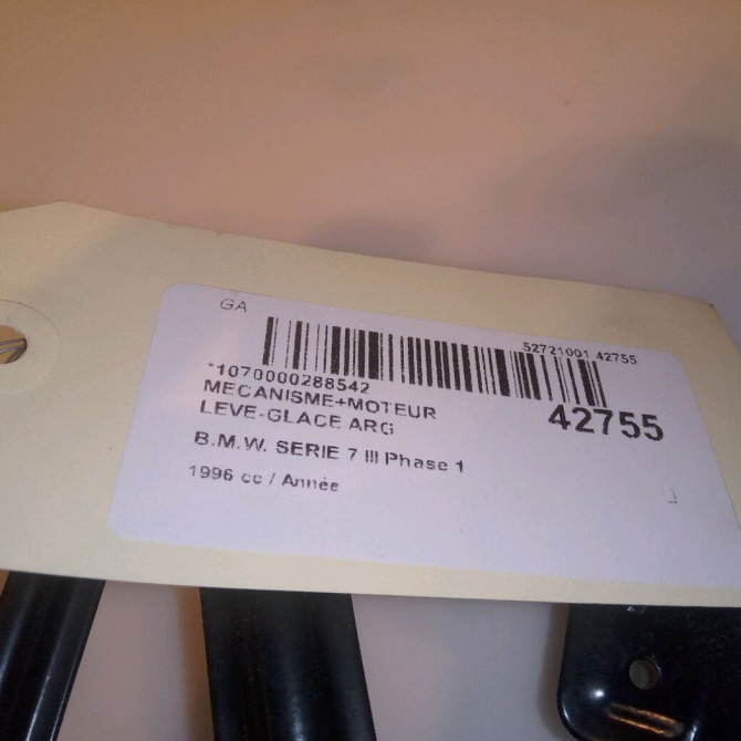 Mecanisme+moteur leve-glace arg occasion B.M.W. SERIE 7 III Phase 1 06-1994->12-2001 51358159835 4