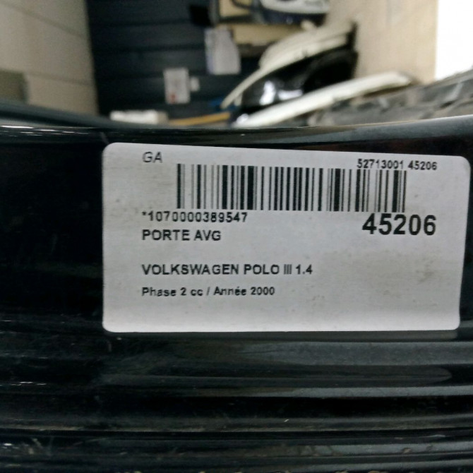 Porte avant gauche occasion VOLKSWAGEN POLO III Phase 2 11-1999->12-2001 1.4 TDI 75ch 6N3831055M 3