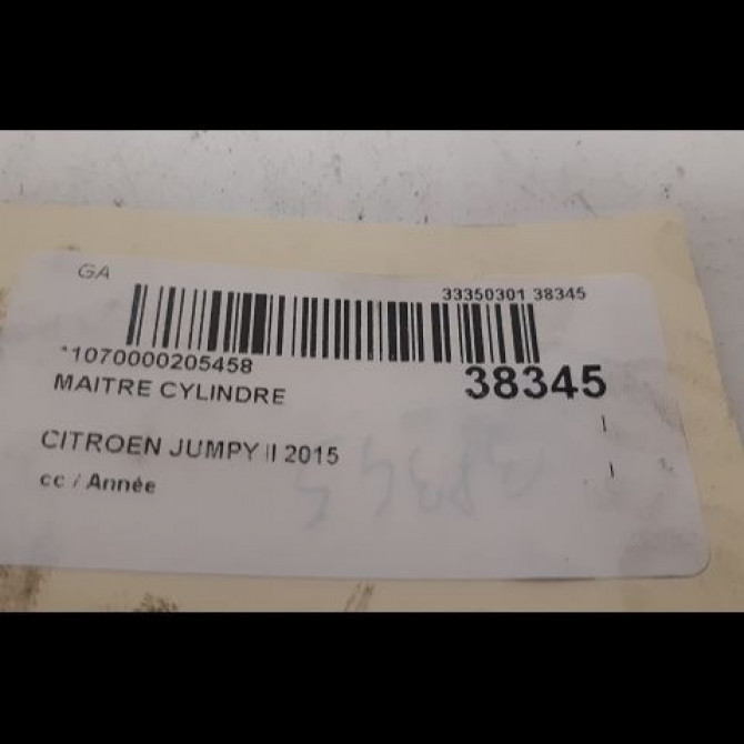 Maitre cylindre occasion CITROEN JUMPY II 4601T4 3