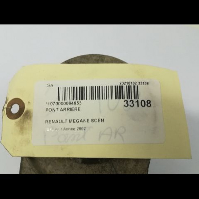 Pont arriere occasion RENAULT SCENIC I Phase 2 08-1999->06-2003 1.9dCi Pack Clim 7700112918 5