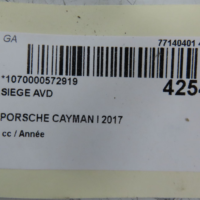 Siège avant droit occasion PORSCHE 5