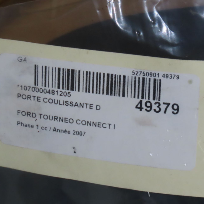 Porte coulissante d occasion FORD TOURNEO CONNECT I Phase 1 03-2003->04-2009 1.8TDdi 90ch 4
