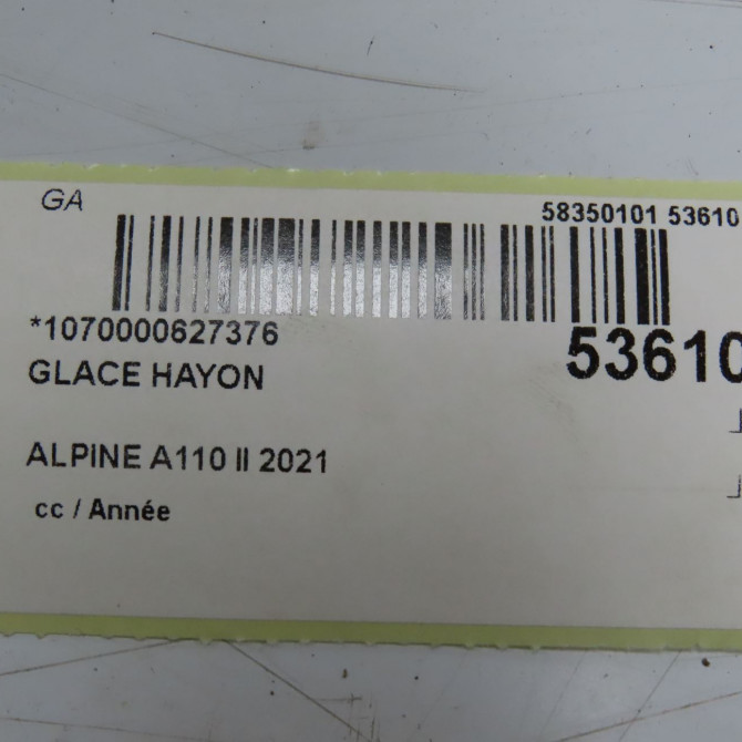 Glace hayon occasion ALPINE A110 II 3