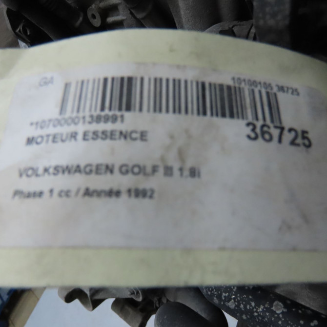 Moteur essence occasion VOLKSWAGEN GOLF III Phase 1 01-1992->12-1997 1.8i 90ch 7