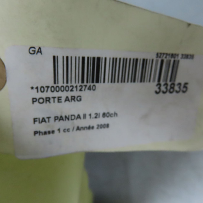 Porte arrière gauche occasion FIAT PANDA II Phase 1 09-2003->12-2012 1.2i 60ch 51771422 6