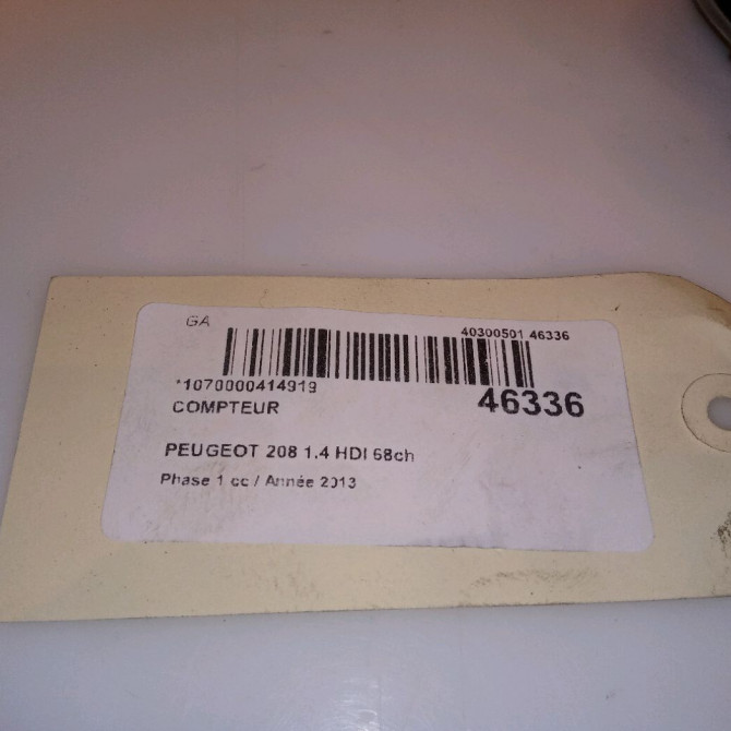 Compteur occasion PEUGEOT 208 208 Phase 1 2012-03-01->2015-09-30 1.4 HDI 68ch 9825986680 4