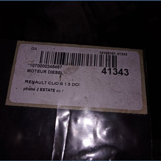 Moteur diesel occasion RENAULT CLIO III Phase 1 04-1995->04-1999 1.5 DCI 90ch 8201246265 6