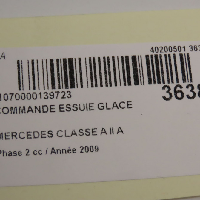 Commande essuie glace occasion MERCEDES CLASSE A II Phase 2 04-2008->06-2012 A 170 115ch 6