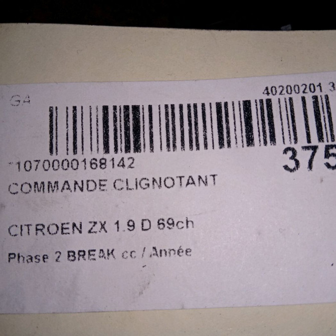Commande clignotant occasion CITROEN ZX Phase 2 BREAK 07-1994->06-1998 1.9 D 69ch 96049667ZL 3
