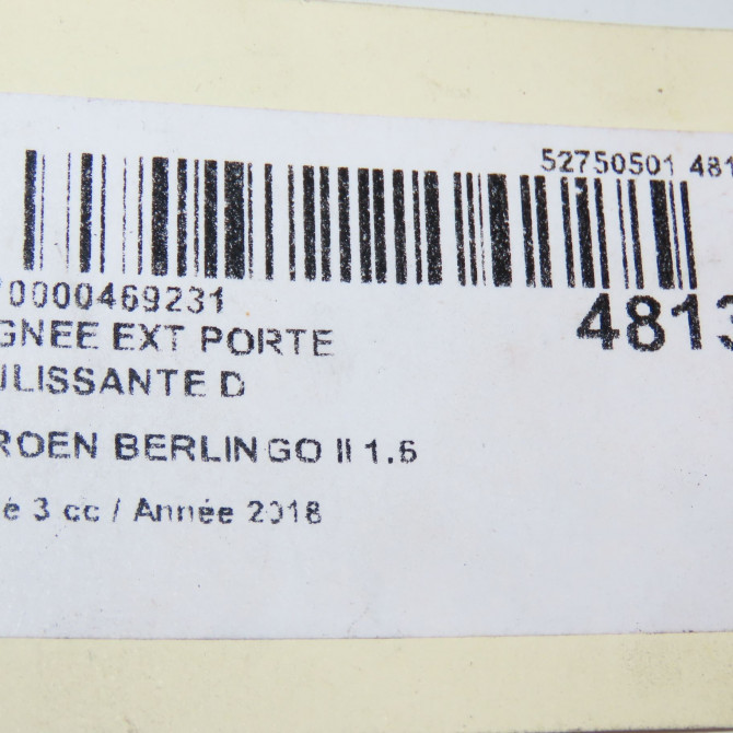Poignee ext porte coulissante d occasion CITROEN BERLINGO II Phase 3 04-2015->... 1.6 HDi 75ch 4