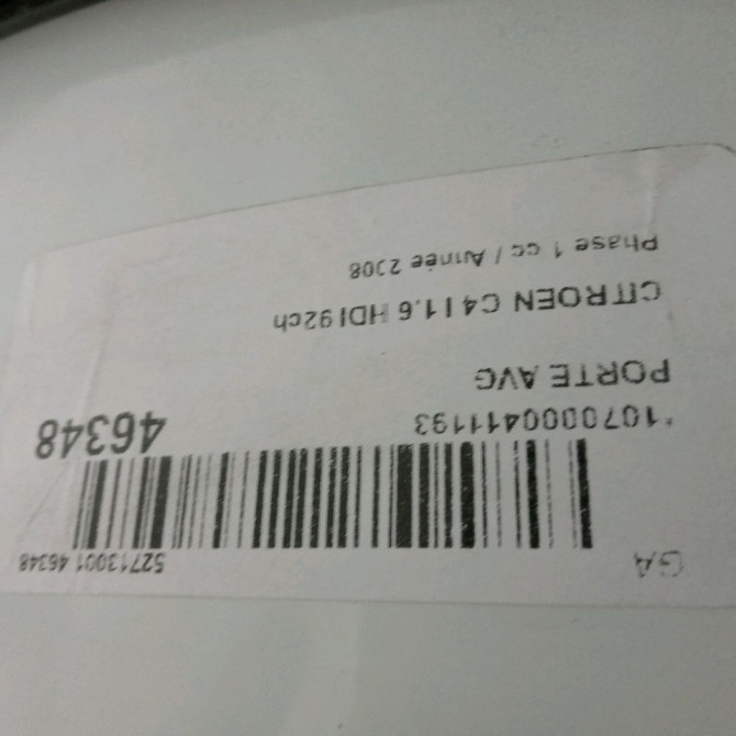 Porte avant gauche occasion CITROEN C4 I Phase 1 11-2004->07-2008 1.6 HDI 92ch 9002W1 3