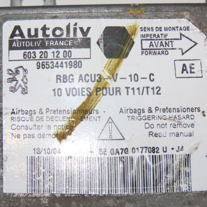 Boitier pyrotechnique occasion PEUGEOT 206 206 phase 1 SW 2002-06-01->2006-12-31 1.4i 75ch 6545GP 3