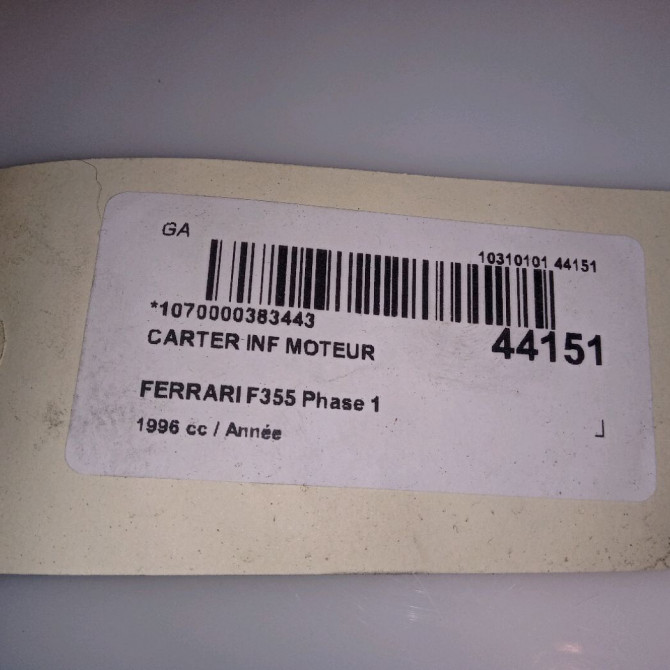 Carter inf moteur occasion FERRARI 146 Phase 1 04-1995->04-1999 3.5i V8 380ch 7