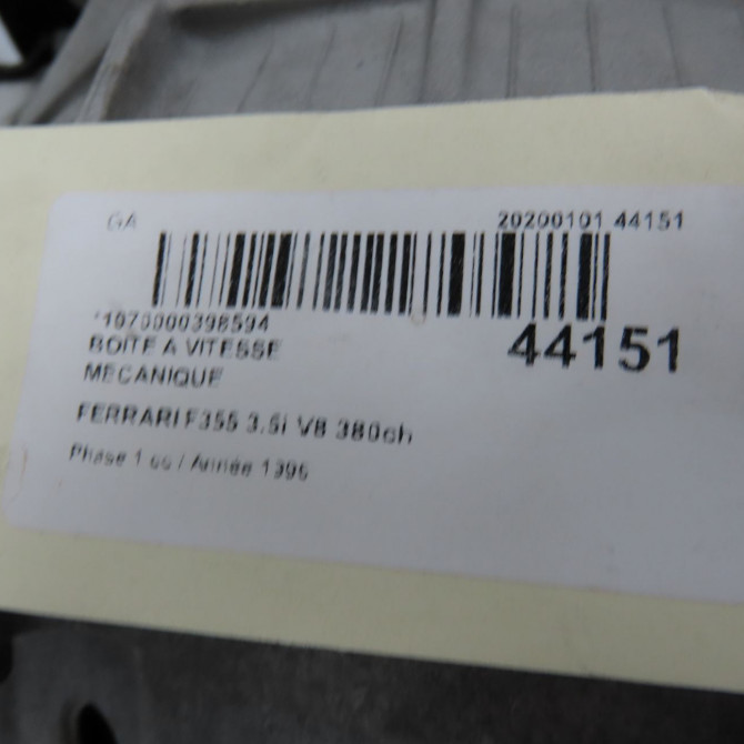 Boîte à vitesse mecanique occasion FERRARI 146 Phase 1 04-1995->04-1999 3.5i V8 380ch 6