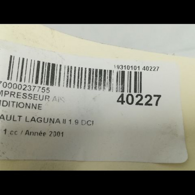 Compresseur air conditionne occasion RENAULT LAGUNA II Phase 1 11-2000->03-2005 1.9 DCI 110ch 8200021822 4