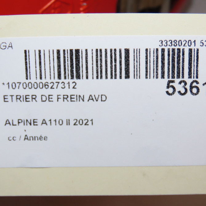 Etrier de frein avant droit occasion ALPINE A110 II 5