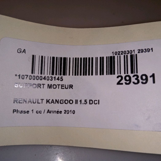 Support moteur occasion RENAULT KANGOO II Phase 1 01-2008->03-2013 1.5 DCI 70ch 4