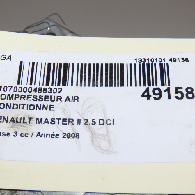 Compresseur air conditionne occasion RENAULT MASTER II Phase 3 06-2006->04-2010 2.5 DCI 100ch 8201250900 7